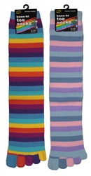Sunfort - Striped knee-high toe socks
