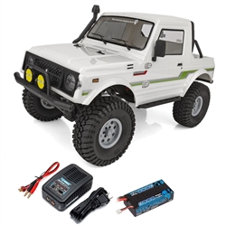 Element RC Enduro Bushido Trail Truck RTR - White - Combo with Charger and 2S LiPo Battery