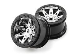 Axial Wraith 2.2" Raceline Renegade Wheels - 41mm Wide (Chrome/Black) (2pcs)