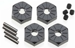 Axial Narrow Aluminum Hub, Black, 12mm, 4pc