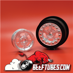 Beef Tubes Lucky Sevens Drag Wheel Set - Bare Aluminum (4 pcs)
