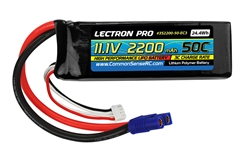 Common Sense RC 3S 11.1V 2200mAh 50C Lectron Pro LiPo Battery - EC3