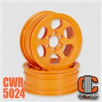 Crawler Innovations 2.2" 6 Bolt Wheel 1" Width - Orange (2)