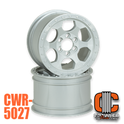 Crawler Innovations 2.2" 6 Bolt Wheel 1.5" Width - Silver (2)