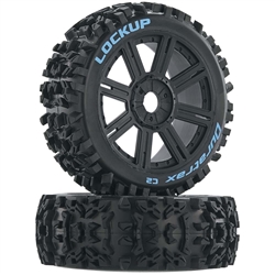 Duratrax Lockup Buggy Tire C2 Mounted Eight Spoke 17mm Black (2)