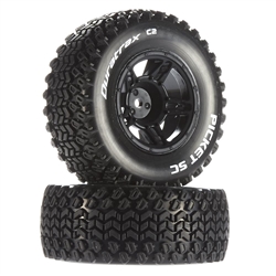 Duratrax Picket SC C2 Mounted Tires 12mm Black (2)