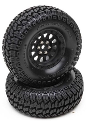 Duratrax 1.9" Class 1 Scaler CR Tires Mounted on Black Wheels (2)