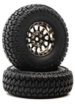 Duratrax 1.9" Class 1 Scaler CR Tires Mounted on Black Chrome Wheels (2)