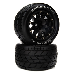 Duratrax BANDITO MT BELTED 2.8" Mounted Front/Rear Tires 14mm Black (2)