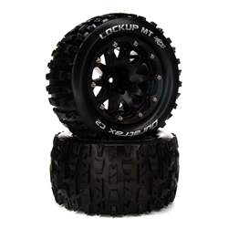 Duratrax LOCKUP MT BELTED 2.8" Mounted Front/Rear Tires 14mm Black (2)