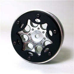Gear Head RC Axial 1.9" Wheel Beadlock Rings, Style No. 2, Black Delrin (4)