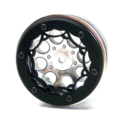 Gear Head RC Axial 1.9" Wheel Beadlock Rings, Style No. 6, Black Delrin (4)
