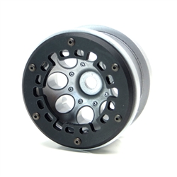 Gear Head RC Axial 2.2" Wheel Beadlock Rings, Style No. 4, Black Delrin (4) - DISCONTINUED