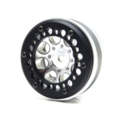 Gear Head RC Axial 1.9" Wheel Beadlock Rings, Style No. 7, Black Delrin (4)