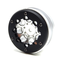 Gear Head RC Axial 1.9" Wheel Beadlock Rings, Style No. 9, Black Delrin (4)