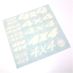 Gear Head RC Vinyl "4X4" Decal Sheet - White