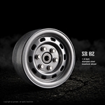 Gmade 1.9" SR02 Beadlock Wheels (Semigloss silver) (2)