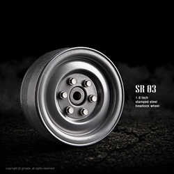 Gmade 1.9" SR03 Beadlock Wheels (Semigloss silver) (2)