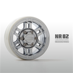 Gmade NR02 1.9" Beadlock Wheels Chrome (2)