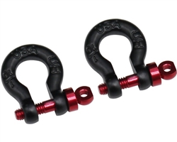 Hot Racing 1/10 Scale Black Tow Shackle D-Rings (2)