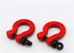 Hot Racing 1/10 Scale Red Tow Shackle D-Rings (2)