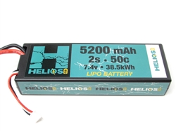 Helios RC 2S 7.4V 5200mAh 50C Hard Case LiPo Battery - EC3