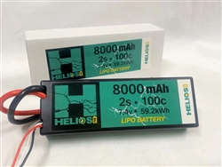 Helios RC 2S 7.4V 8000mAh 100C Hard Case LiPo Battery - EC5