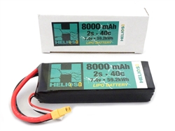 Helios RC 2S 7.4V 8000mAh 40C LiPo Battery - XT60