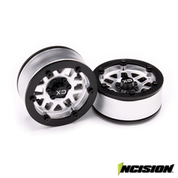Incision 1.9" KMC XD229 Machete Silver Plastic Wheels (2)