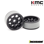 Incision 1.9 KMC KM237 Riot Molded Beadlock Wheels - Black (2)