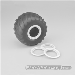 JConcepts Tribute Wheel (Glue On) Mock Beadlock Rings (4) White