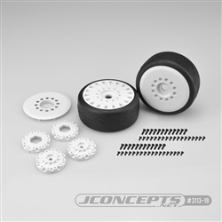 JConcepts Speed Claw Belted Tires, Premounted on Cheetah Wheels, White (2)