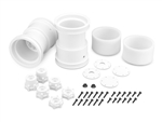 JConcepts Tribute 2.6" x 3.6" Monster Truck wheels w/ adapters White (2)