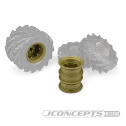 JConcepts Krimson Dually 2.6" Dual Truck Wheels Olive / Gold (2)