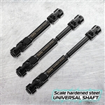 JunFac Scale Hardened Steel Universal Shafts (3) for Axial SCX10 II UMG10 6x6 RTR