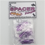Team KNK (60) Piece 3mm Aluminum Spacer Variety Pack - Purple