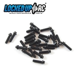 Locked Up RC 1-64 x .25 Scale Hex Bolts (30) Black (LOC-027)