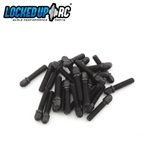 Locked Up RC 4-40 x .4375" (7/16) Acorn Wheel Studs (28) Black Oxide (LOC-058)