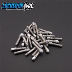 Locked Up RC 4-40 x .4375" (7/16) Acorn Wheel Studs (28) Silver Zinc (LOC-060)