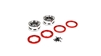 Losi 2.2" Beadlock Wheels, Chrome with Red Rings (2): NCR2.0