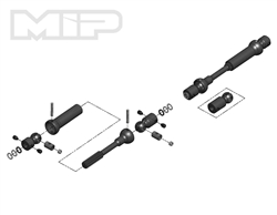 MIP X-Duty Center Drive Kit 115mm to 140mm w/ 5mm Hubs SCX10 II RTR12.3 WB, Wraith