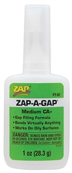 Pacer Technology Green Zap-A-Gap CA+ Glue 1oz (Medium)