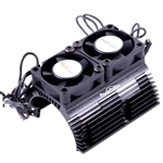 Powerhobby Heat Sink with Twin Tornado High Speed Fans, for 1/8 Motors, Black