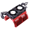 Powerhobby Heat Sink with Twin Tornado High Speed Fans, for 1/8 Motors, Red