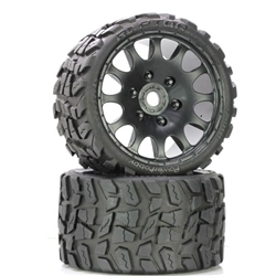 Powerhobby Raptor BELTED Monster Truck Tires Pre-mounted on 3.8" Wheels (2)