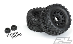 Pro-Line Badlands MX38 HP 3.8" All Terrain BELTED Tires Mounted on Raid 8x32 Wheels (2)