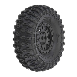 Pro-Line Hyrax 1.0" Tires Mounted on Black Impulse Beadlock Wheels (4)