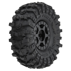 Pro-Line Mickey Thompson Baja Pro X 1.0" Tires Mounted on Black Holcomb Beadlock Wheels (4)