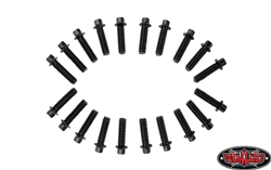 RC4WD M1.6 x 6mm Miniature Scale Hex Bolts, Black (20)