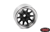 RC4WD OEM 6-Lug Stamped Steel 1.55" Beadlock Wheels (Black and Chrome) (4)